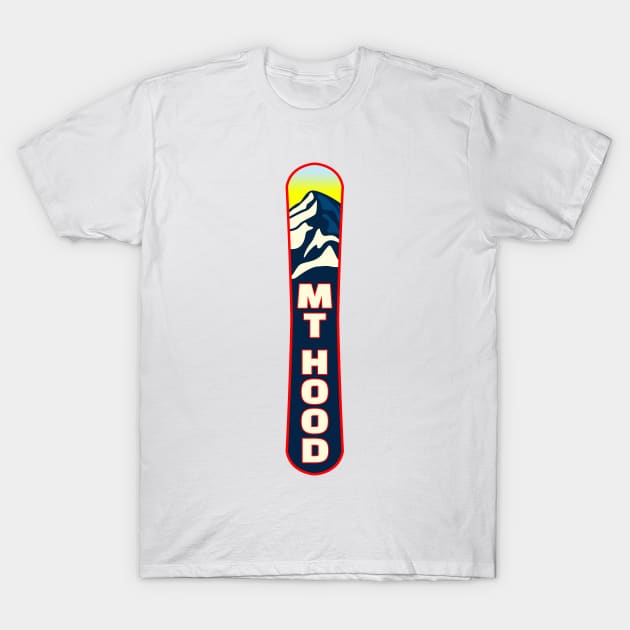 Snowboarding Mount Hood Oregon Snowboard T-Shirt by TravelTime